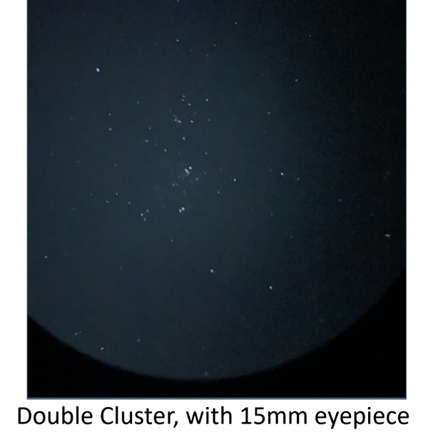 Double Cluster, 15mm eyepiece
